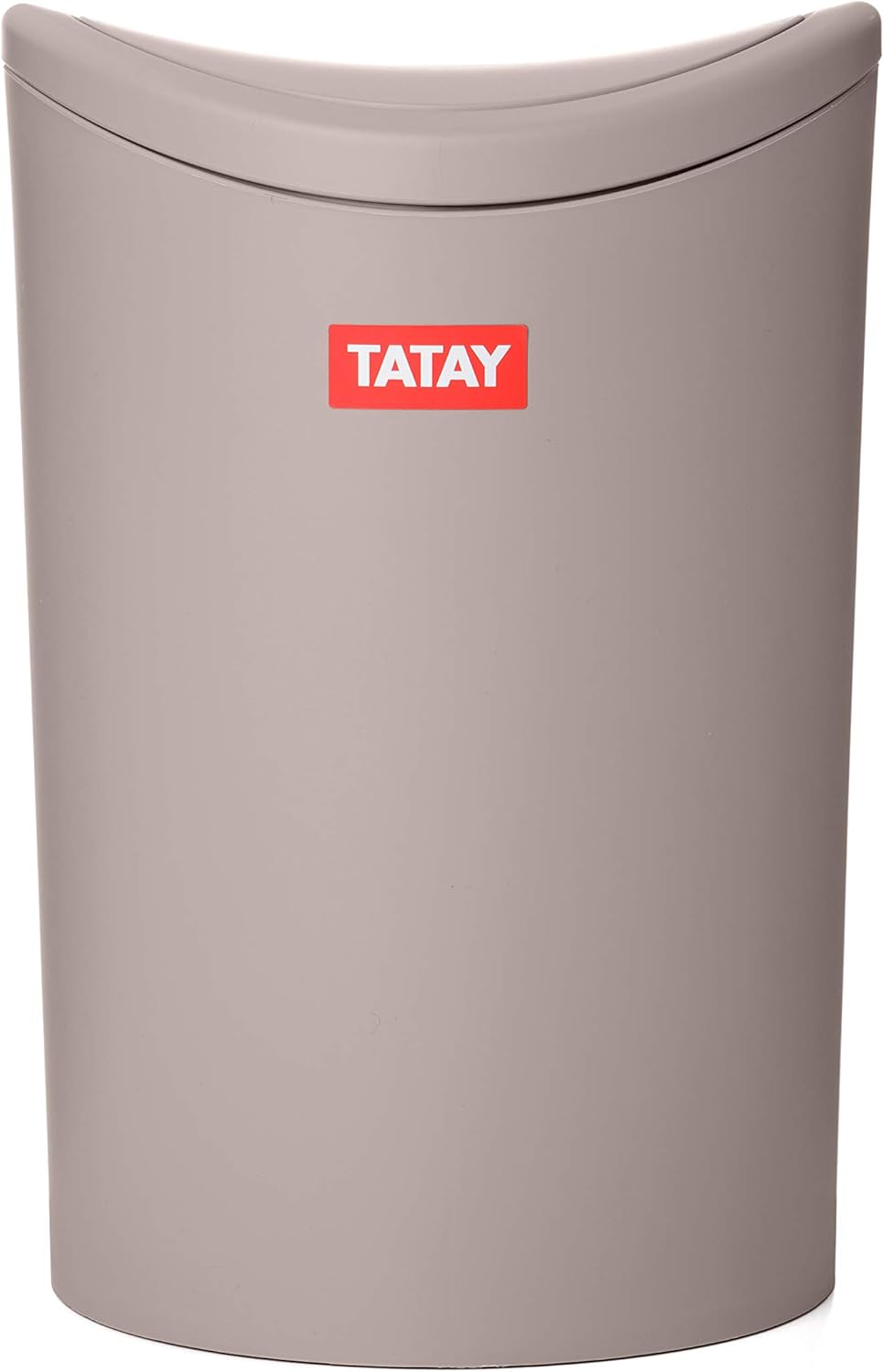 Thumbnail 1 de TATAY Bathroom Bin with Swing Lid – 6L, Taupe, Compact 19×19×28 cm