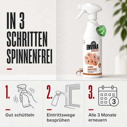 Detalle de Envira Spinnenspray 500 ml – hochwirksam gegen Spinnen im Haus
