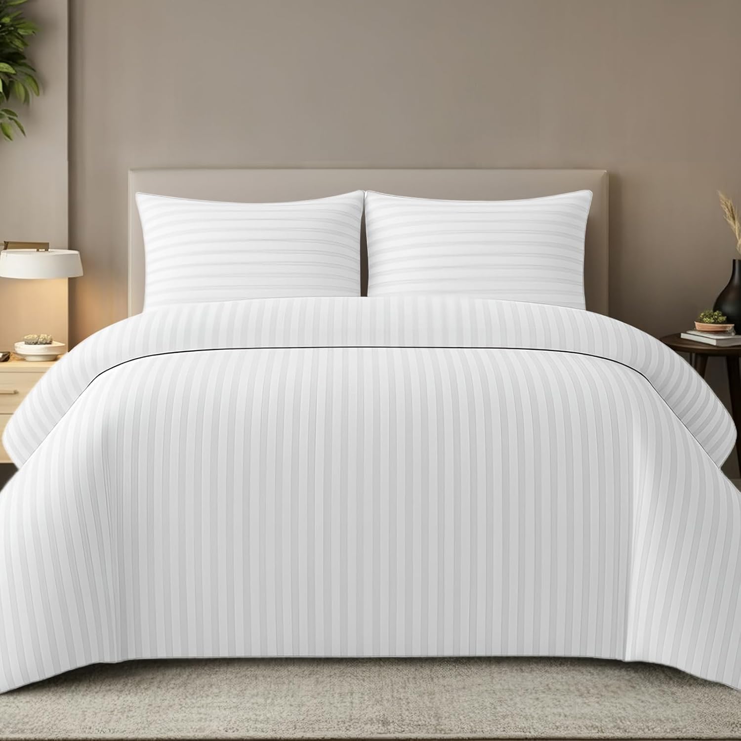 Detalle de Pamposh Satin Stripe single duvet cover set
