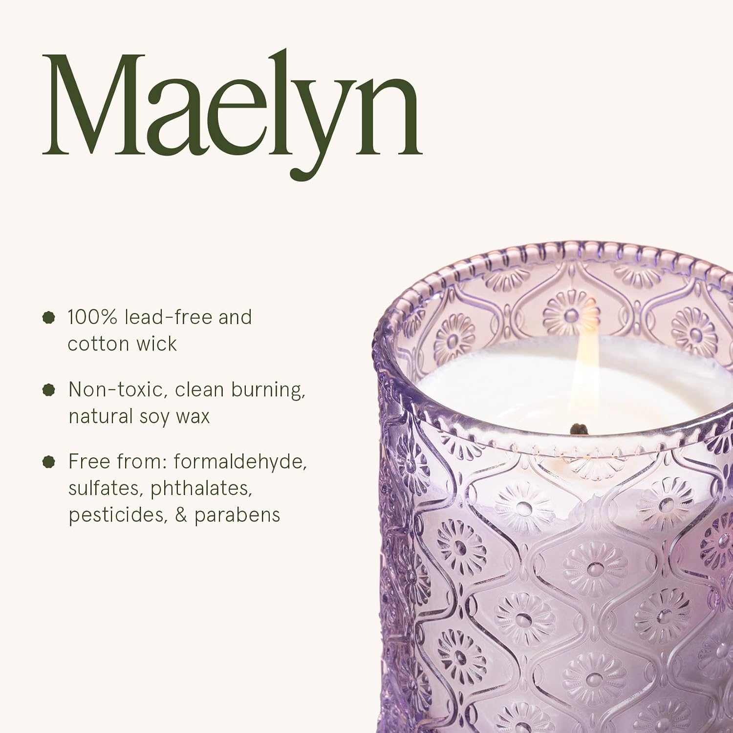 Thumbnail 5 de LA JOLIE MUSE Lavender Lilac Fresh Scented Candle — 6 oz Soy Wax, 40 Hr Burn Time