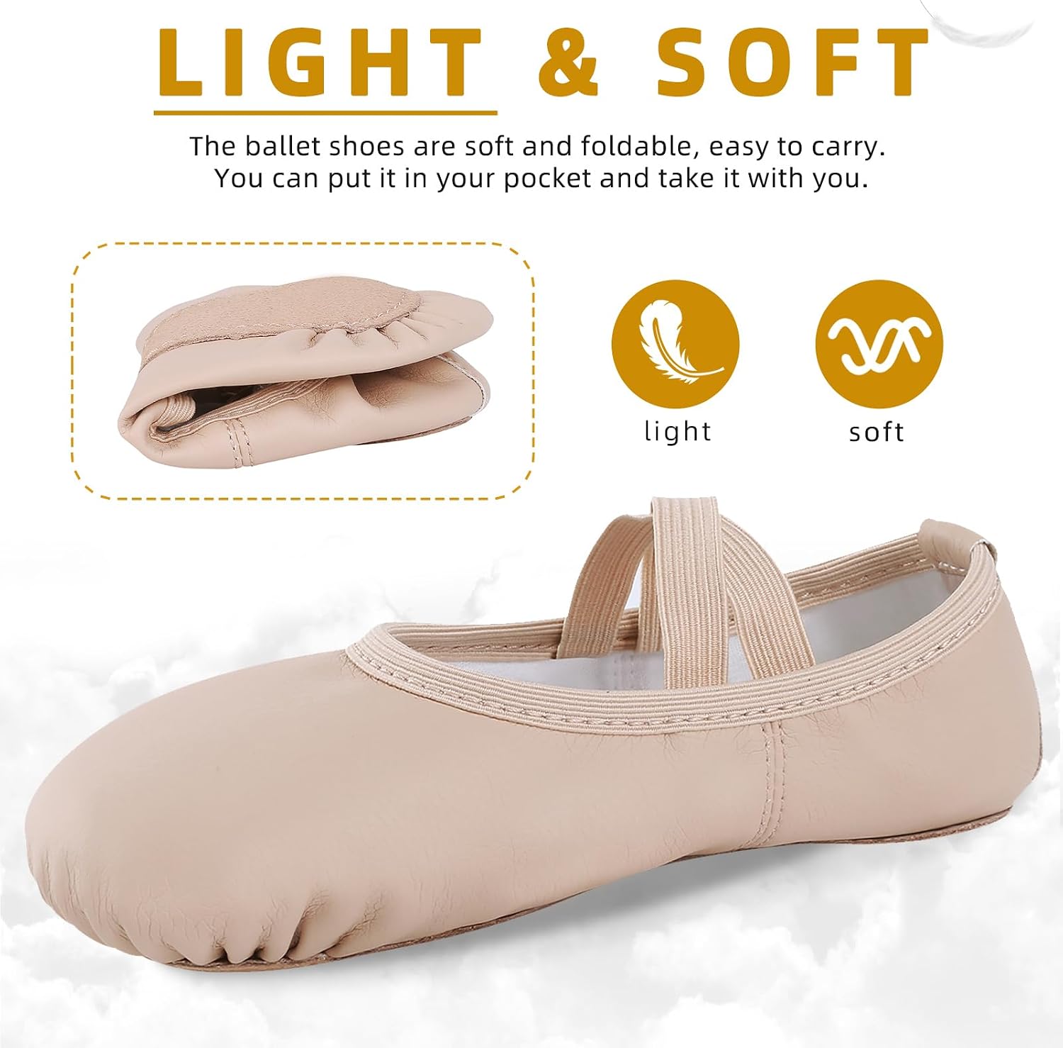 Thumbnail 1 de Acfoda Ballet Shoes for Girls Leather Full Sole