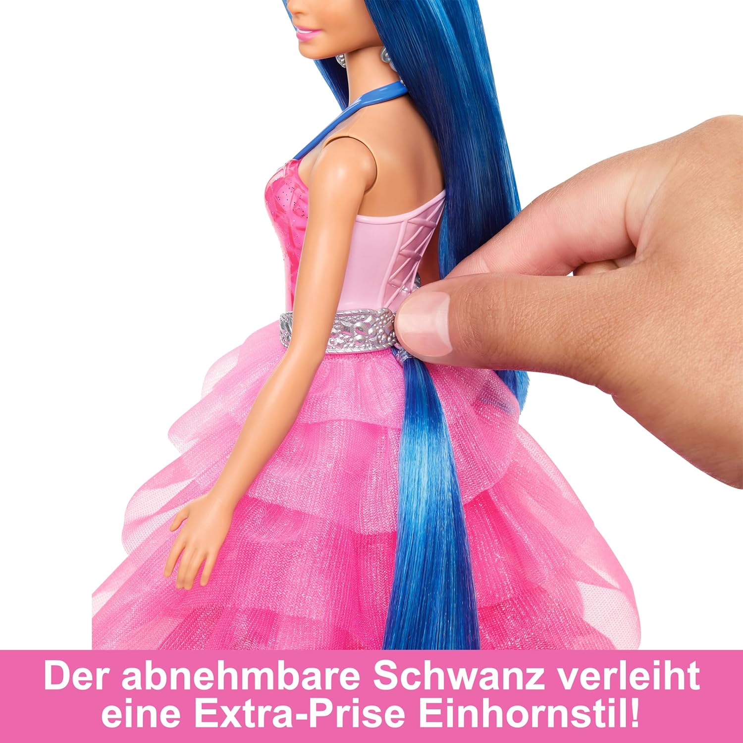 Thumbnail 4 de Barbie „Ein verborgener Zauber“ – Puppe mit Einhorn, abnehmbaren Saphirflügeln und Haarbürste (ab 3 Jahren)