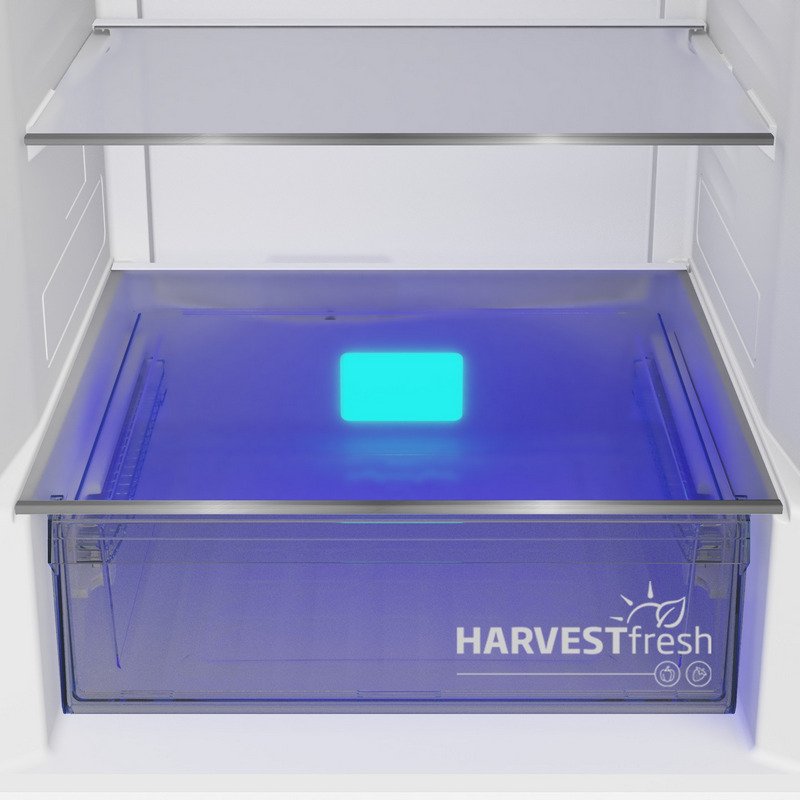 Detalle de Beko B5RCNE405HG frigorífico combi gris con HarvestFresh™ y AeroFlow™