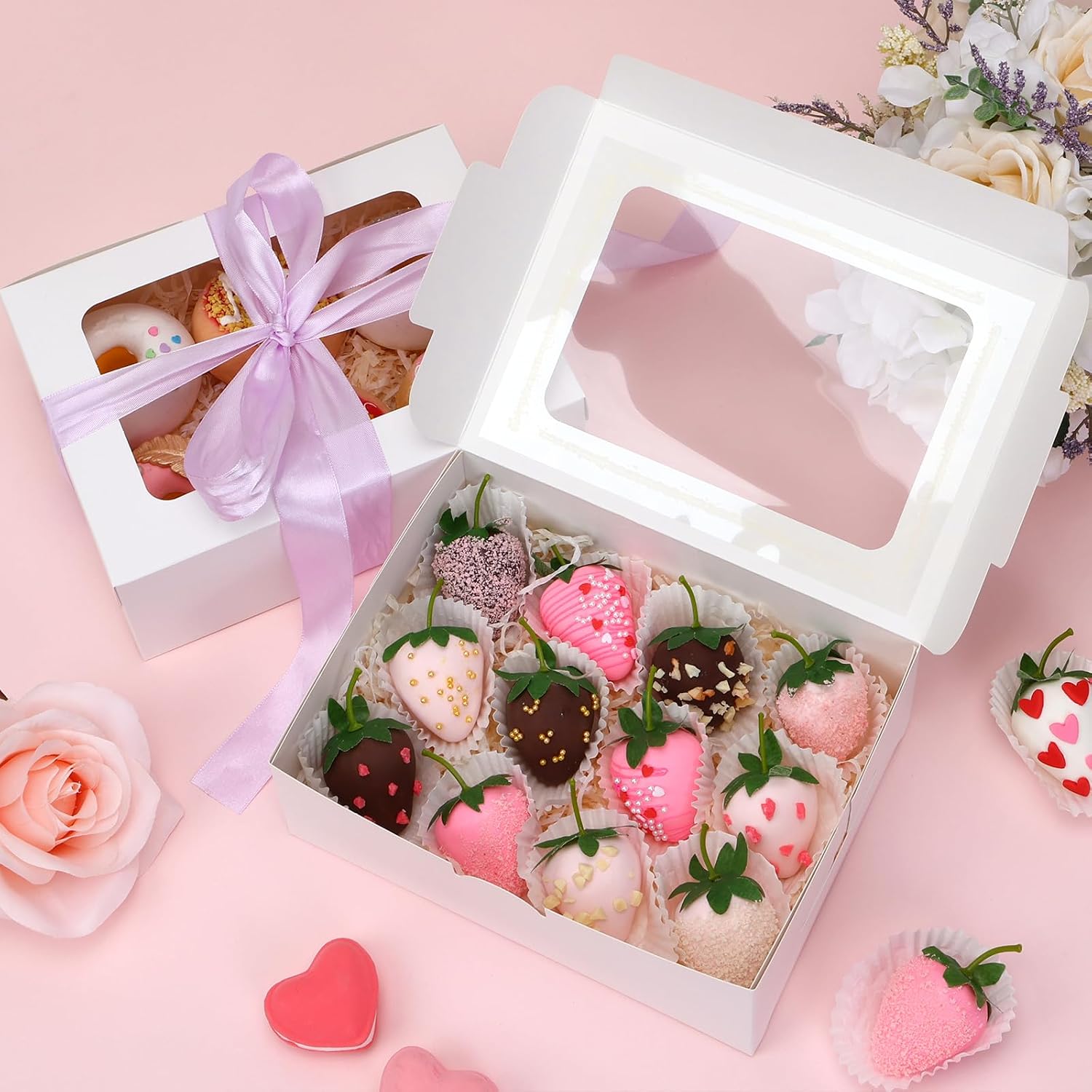 Thumbnail 4 de Moretoes 48-Count Bakery Boxes, 8 x 6 x 2.5 in, 3 Window Styles