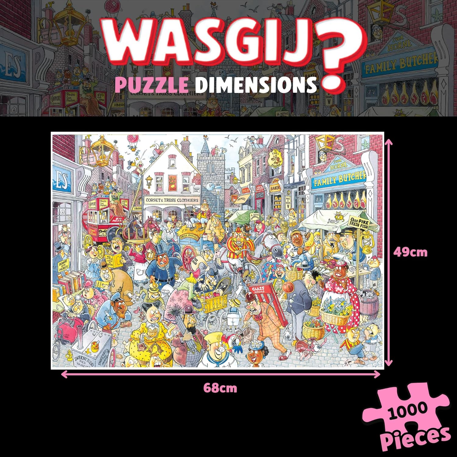 Detalle de Wasgij Retro Destiny 10: High Street Hassle! 1000-Piece Jigsaw Puzzle