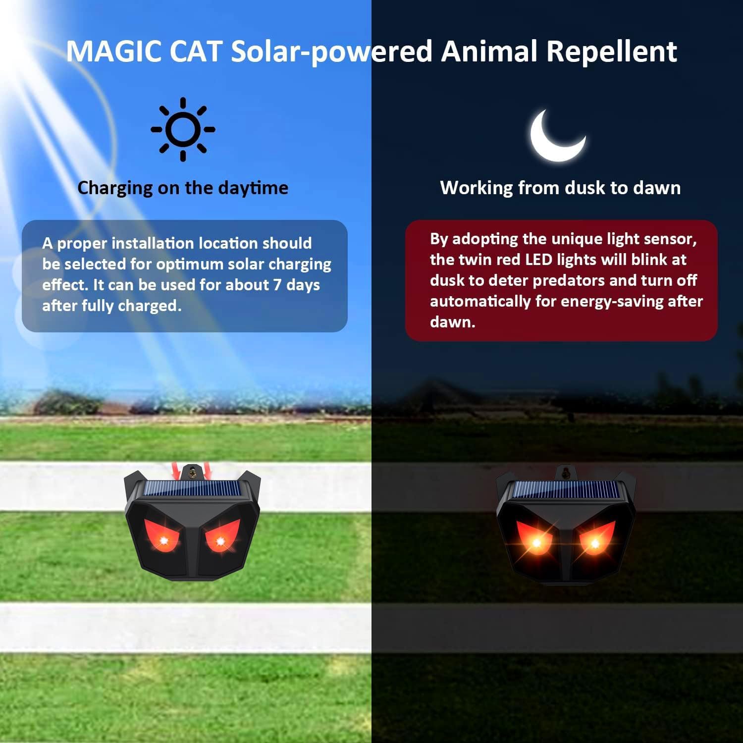 Detalle 2 de WUGEIN Ahuyentador solar de animales 2 unidades