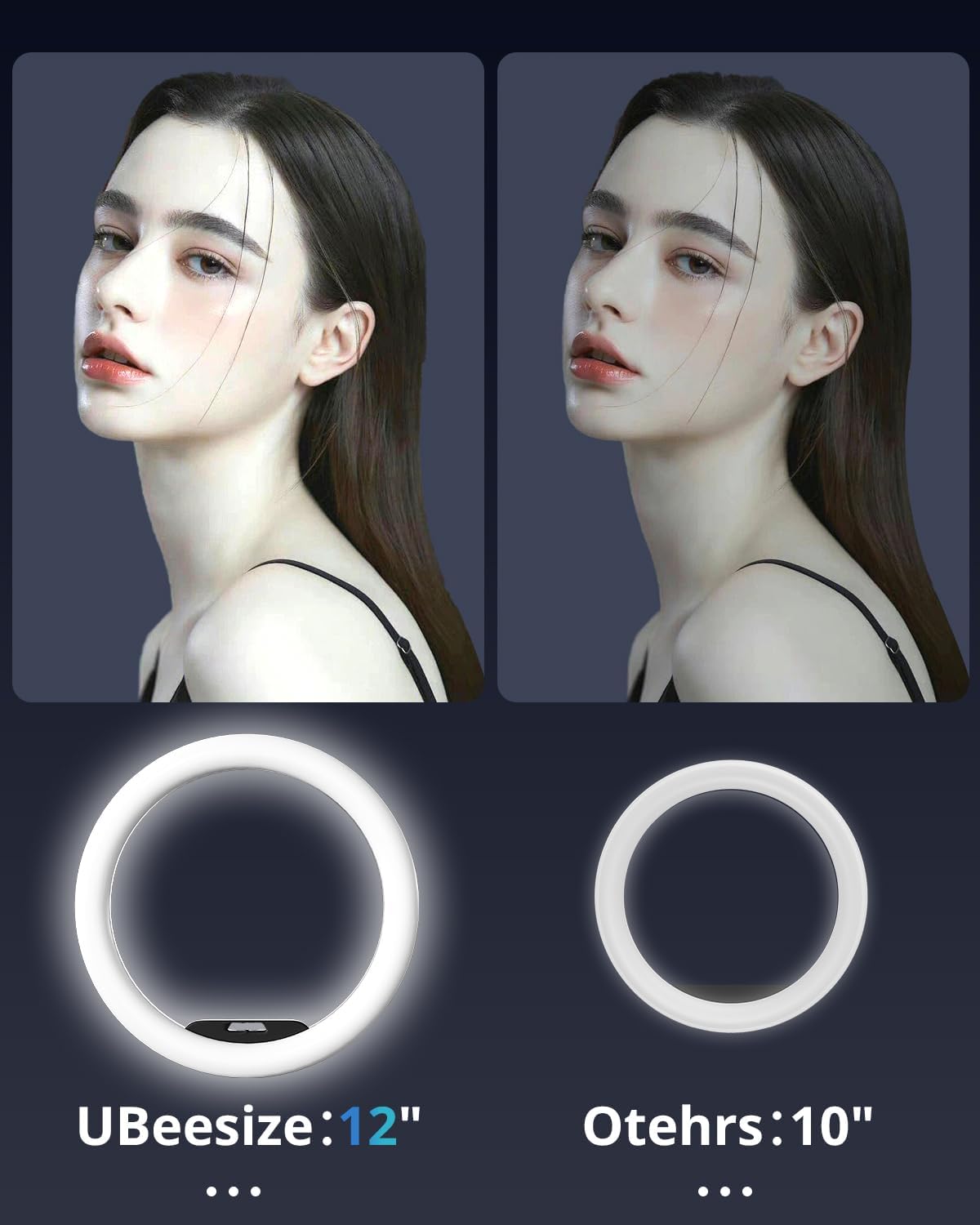 Thumbnail 1 de UBeesize 12-Inch Ring Light Tripod with 75-Inch Overhead Stand for iPhone