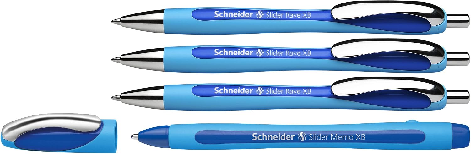 Detalle de Schneider 132574 Slider Rave XB en Slider Memo XB-balpennen, 3+1, blauw