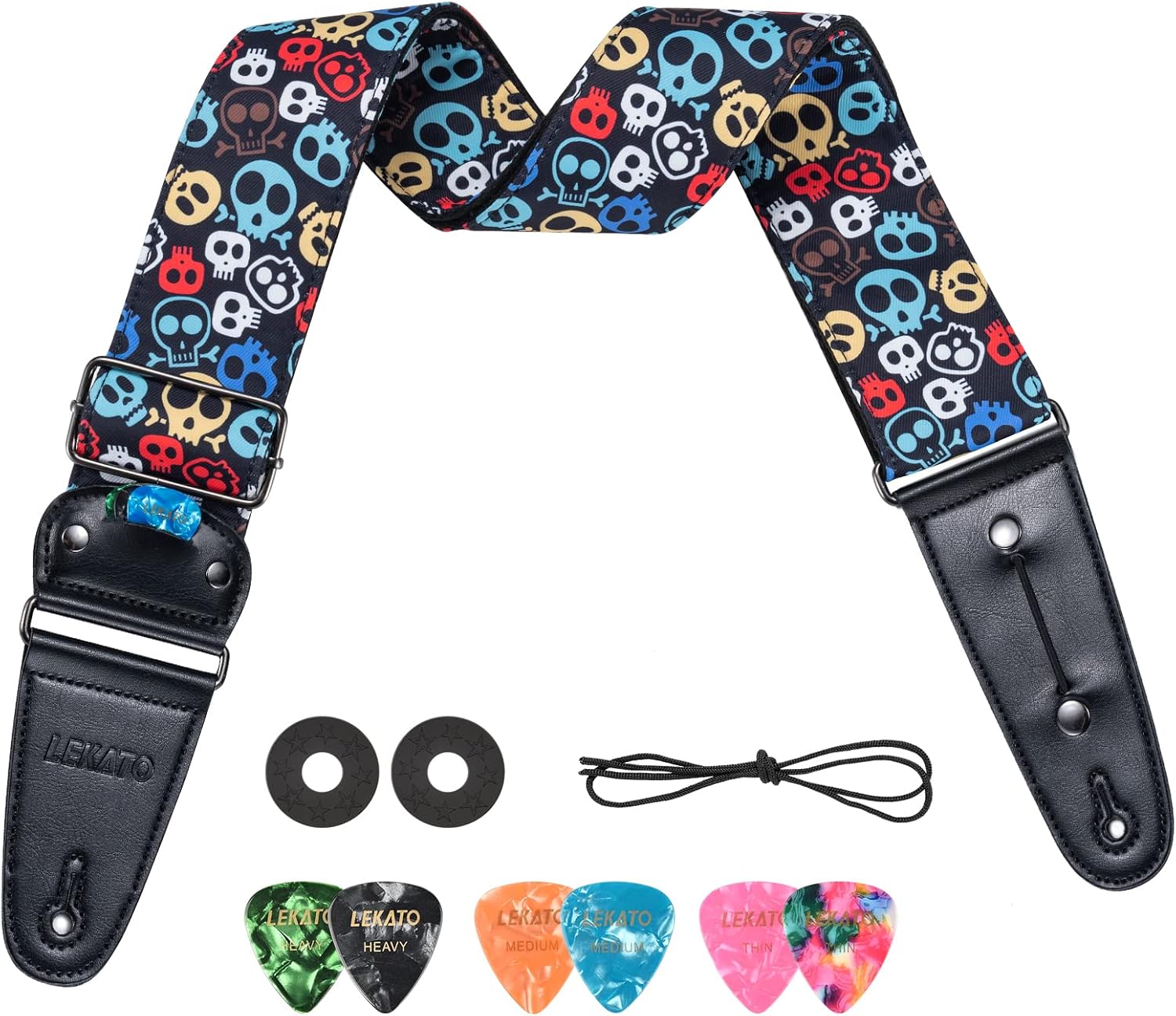 Detalle de LEKATO Guitar Strap for Electric Acoustic
