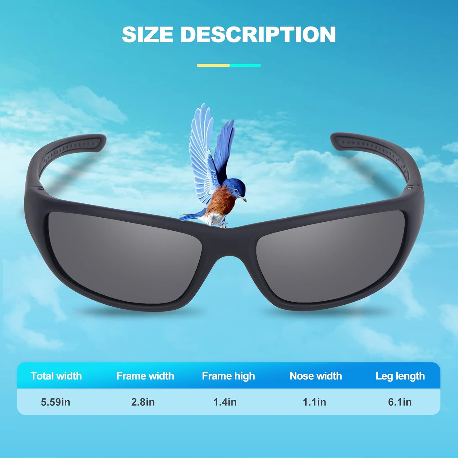 Detalle 2 de Duduma Lunettes de Soleil Polarisées Sports - Légères et polyvalentes (R8116) pour Homme et Femme