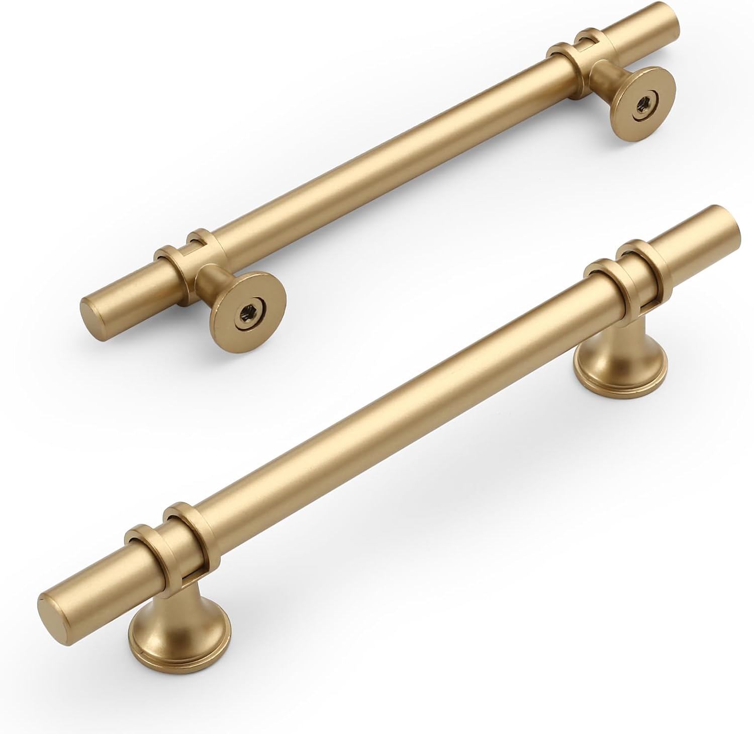 Detalle de Amerdeco 10 maniglie per mobili in alluminio oro, interasse foro 128 mm (UK0002)