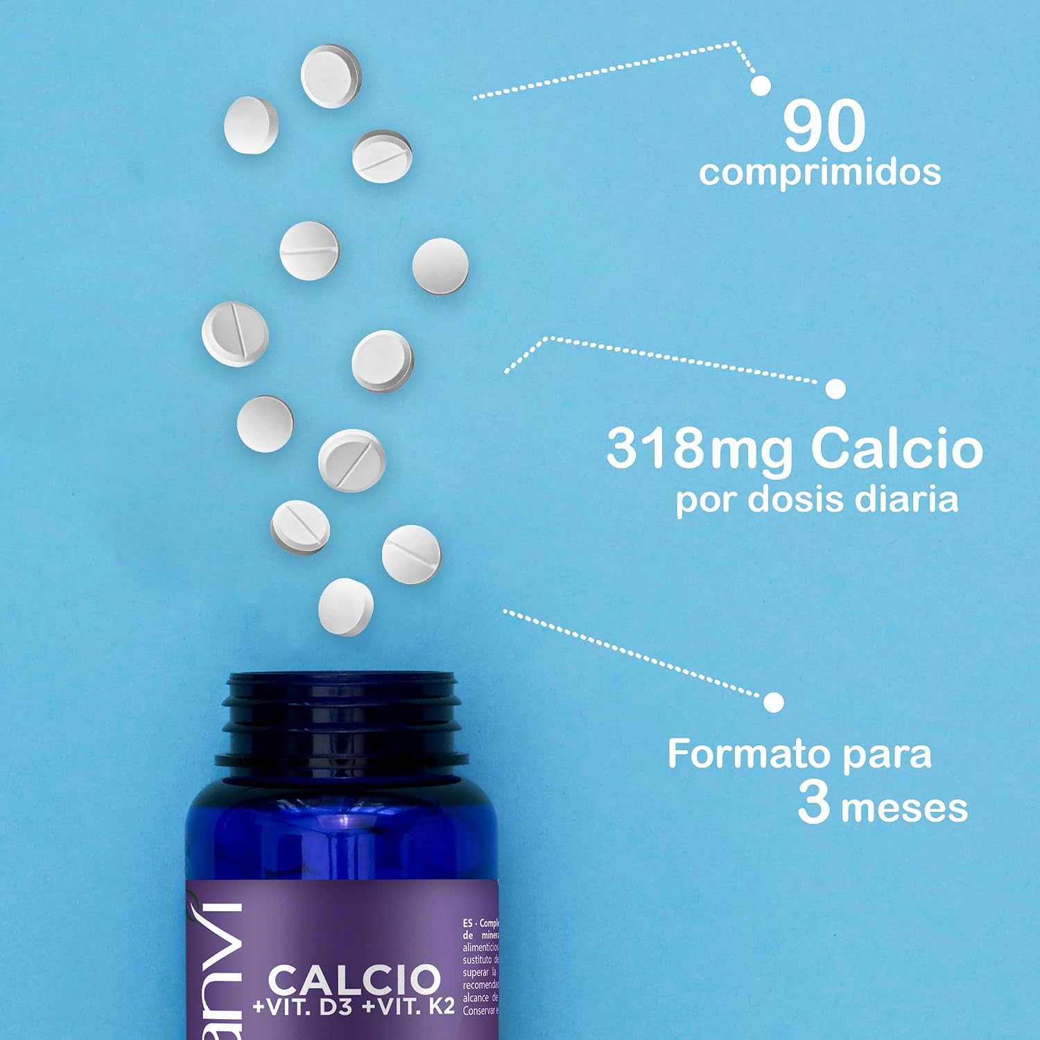 Detalle de Drasanvi Calcio + Vitamina D3 + K2 90 comprimidos