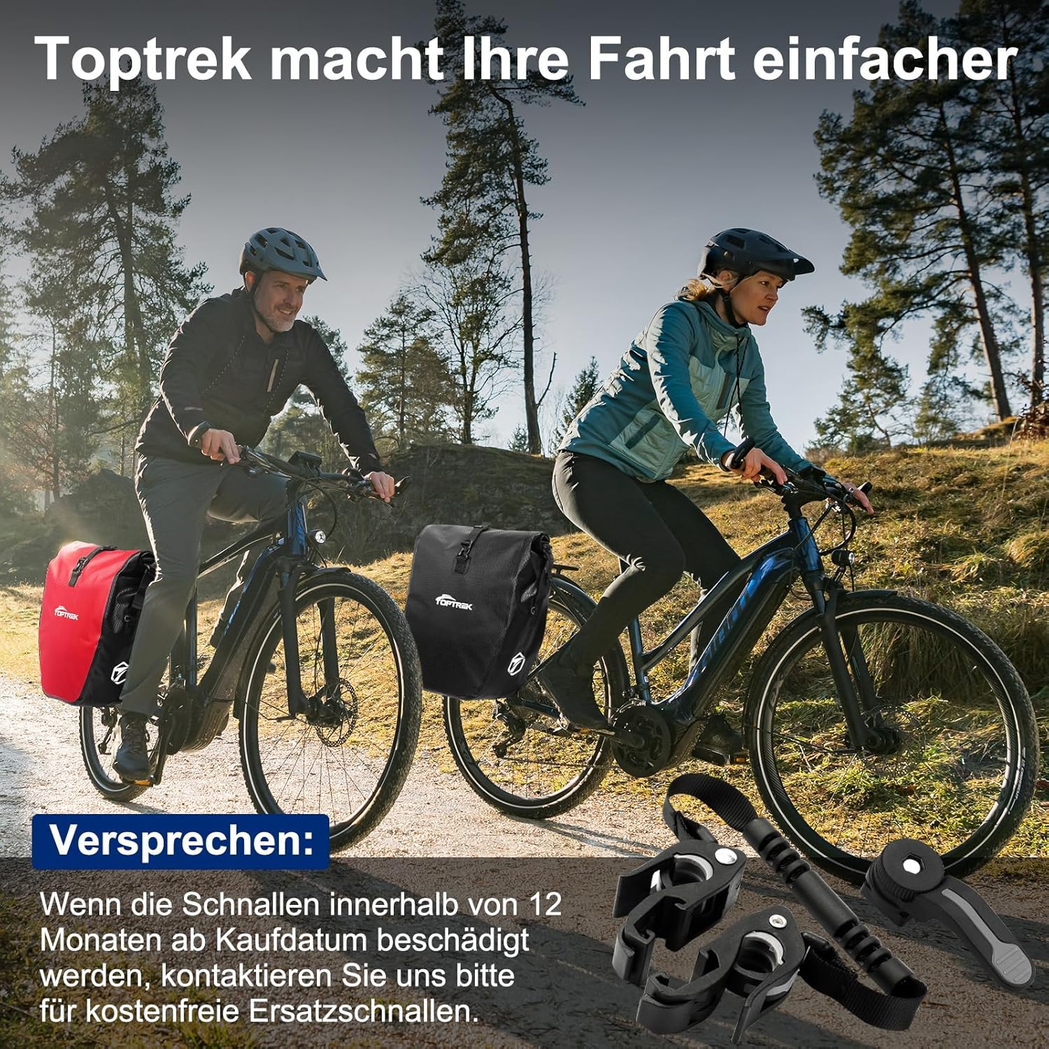 Thumbnail 6 de Toptrek Gepäckträgertasche 23–28 L – wasserdicht, reflektierend, mit Tragegriff und Schultergurt