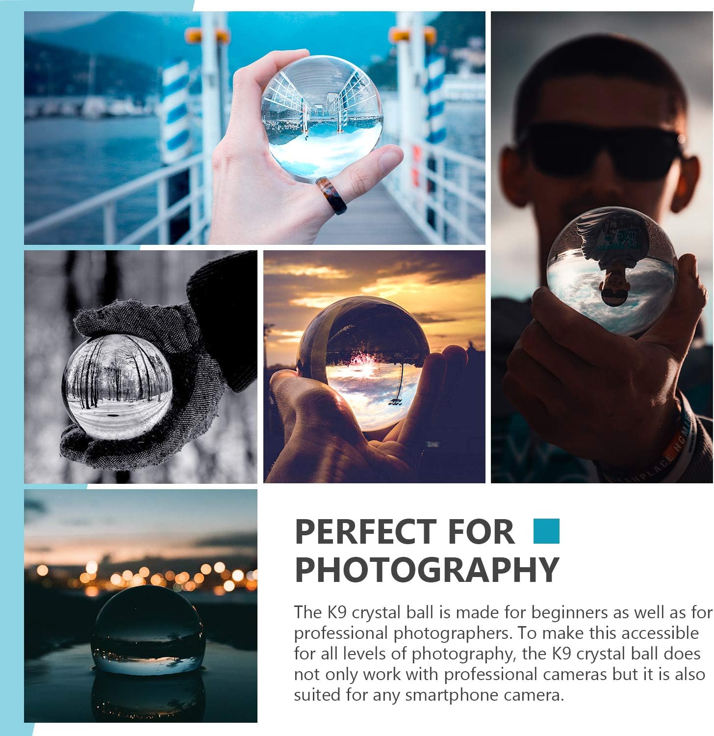 Thumbnail 5 de Neewer Pro 80mm Kristallkugel mit Ständer – hochwertiger K9 Kristall für Fotografie und Requisiten