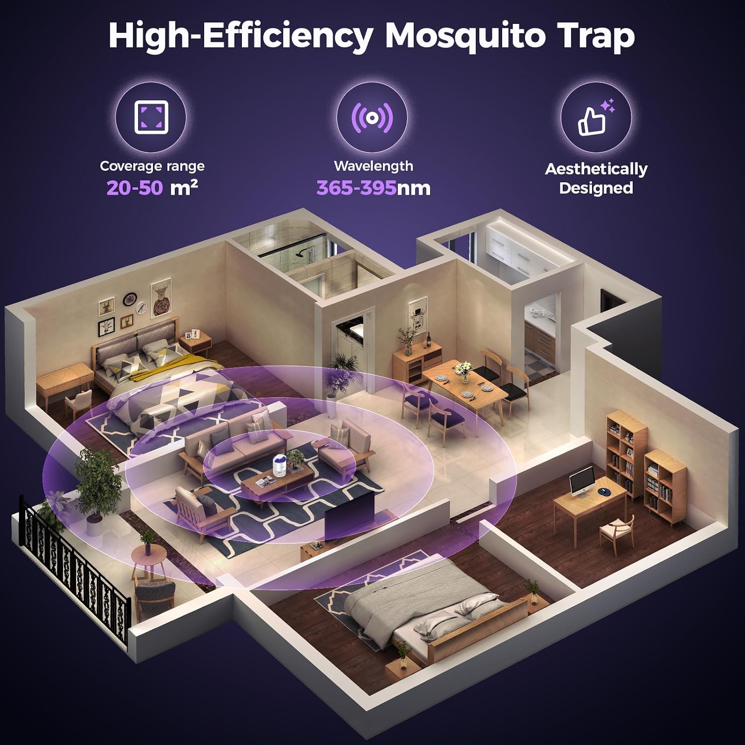 Detalle de Indoor Fly Trap with 10 Refills