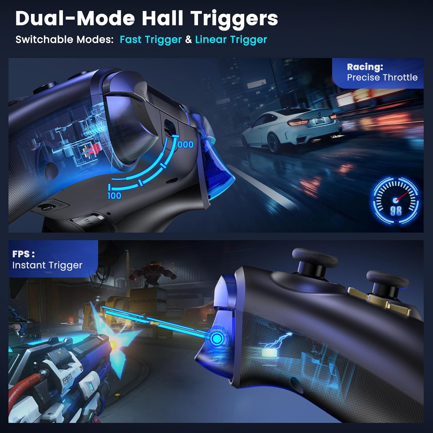 Thumbnail 5 de Wireless PC Controller with Hall Effect Joysticks, Charging Dock & 1000Hz Polling