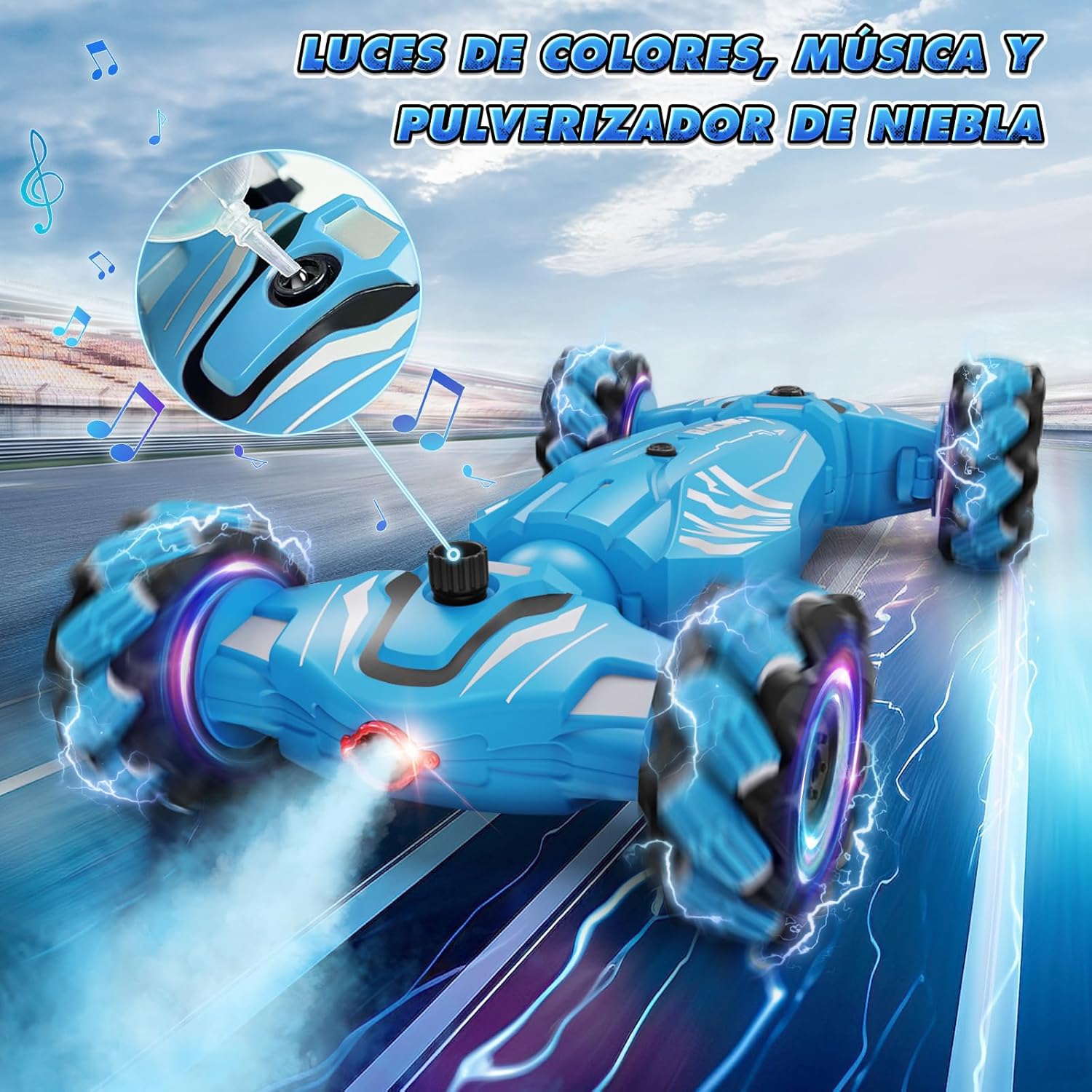 Detalle 2 de Dysaim Coche Teledirigido 4WD 360° Azul