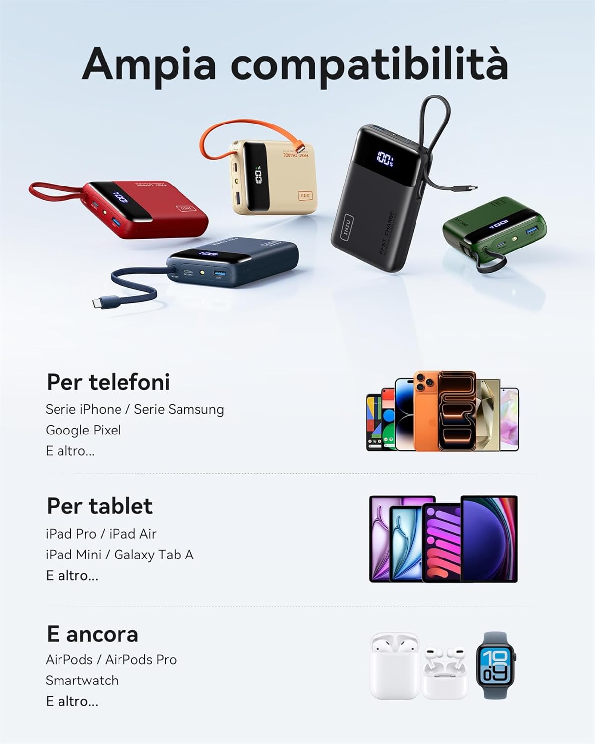 Thumbnail 6 de INIU 45W Power Bank 20000mAh powerbank con cavo USB‑C integrato