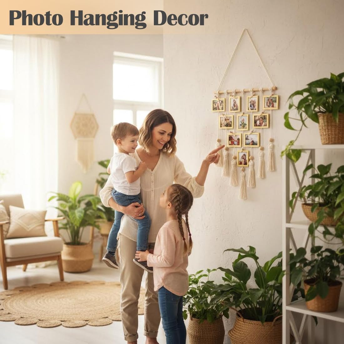Thumbnail 5 de Suo Long Makramee Set für Anfänger – Wandbehang mit Fotodisplay zum Selbermachen