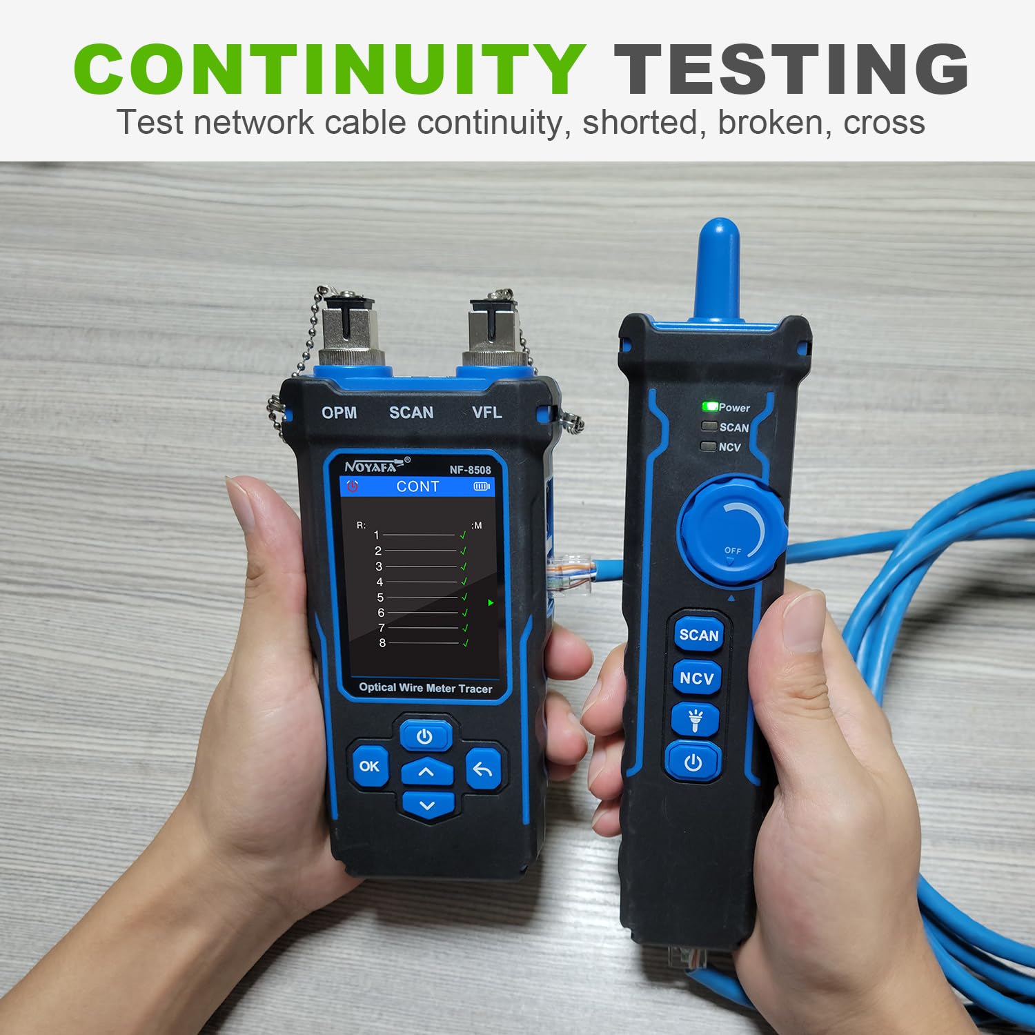 Detalle de NOYAFA NF-8508 tester cavo rete RJ45 PoE 200 m