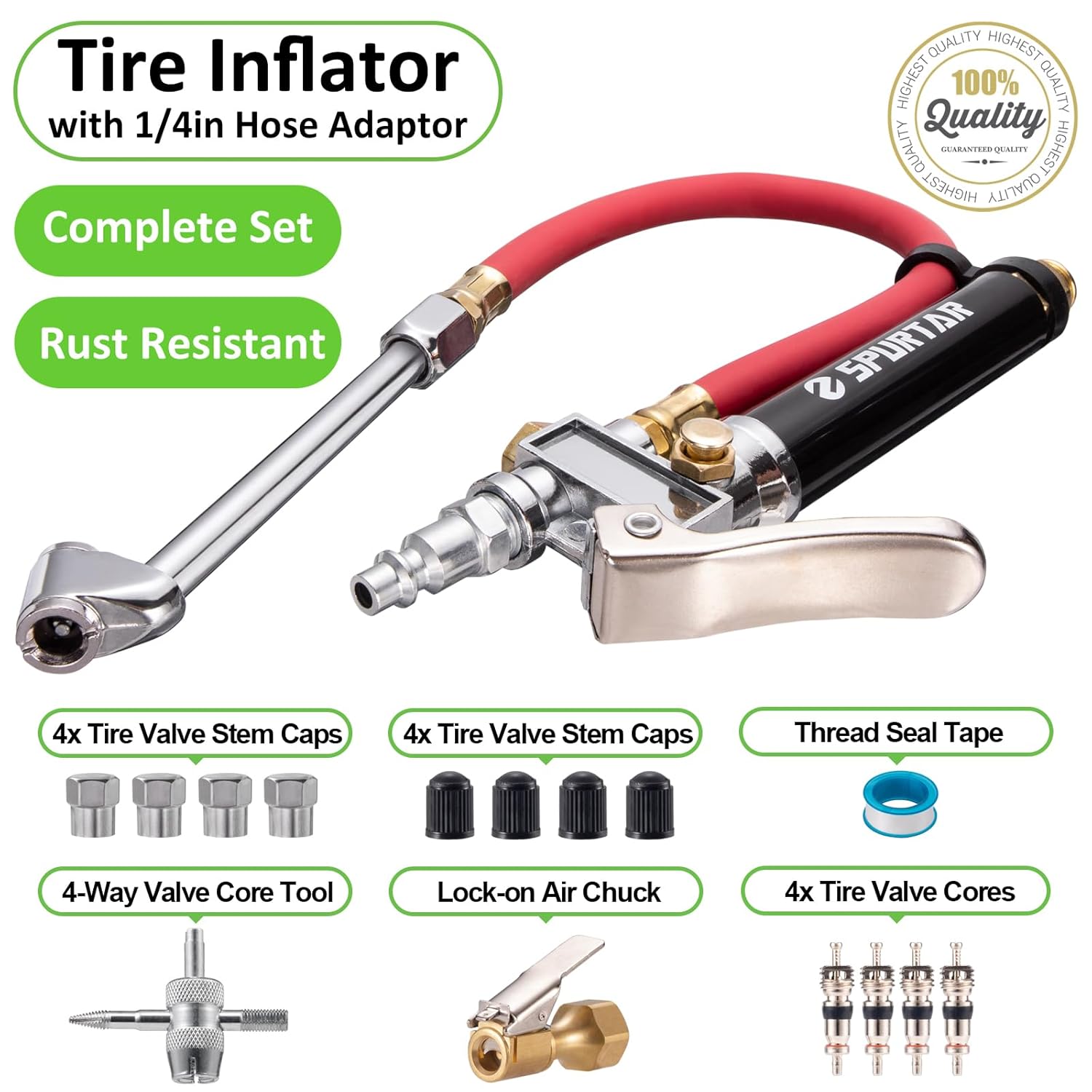 Thumbnail 4 de Spurtar 10-120 PSI Tire Pressure Gauge
