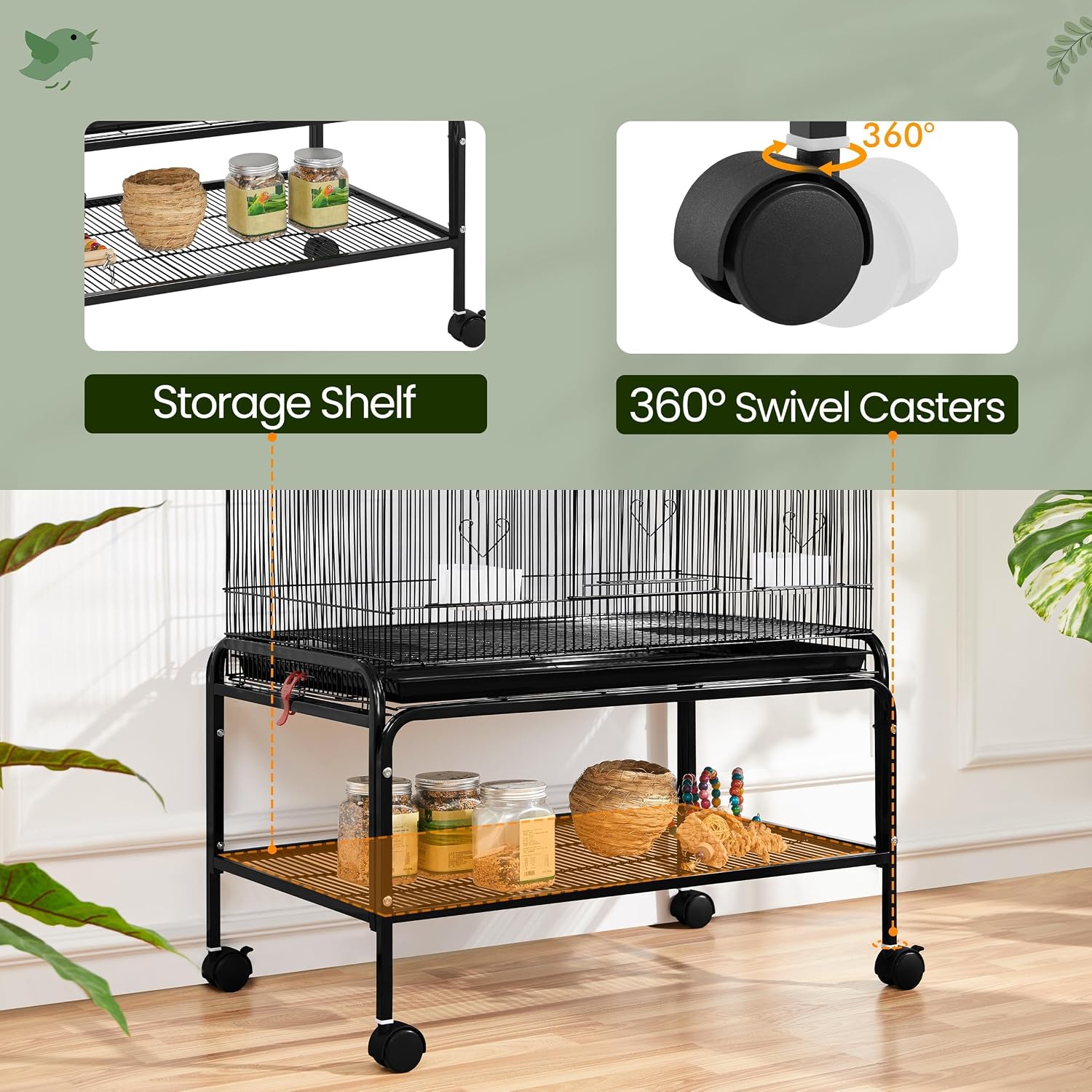 Thumbnail 4 de Yaheetech Large Bird Cage 79cm x 134.5cm
