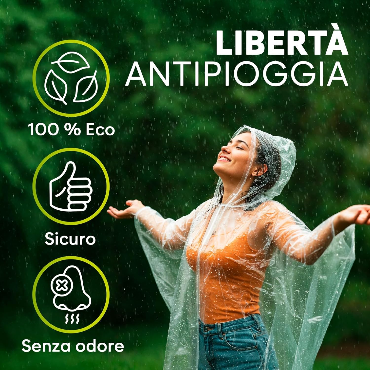 Thumbnail 6 de ZENO Poncho Antipioggia Uomo e Donna: mantella impermeabile ultracompatta, 200 cm di busto e 130 cm di lunghezza