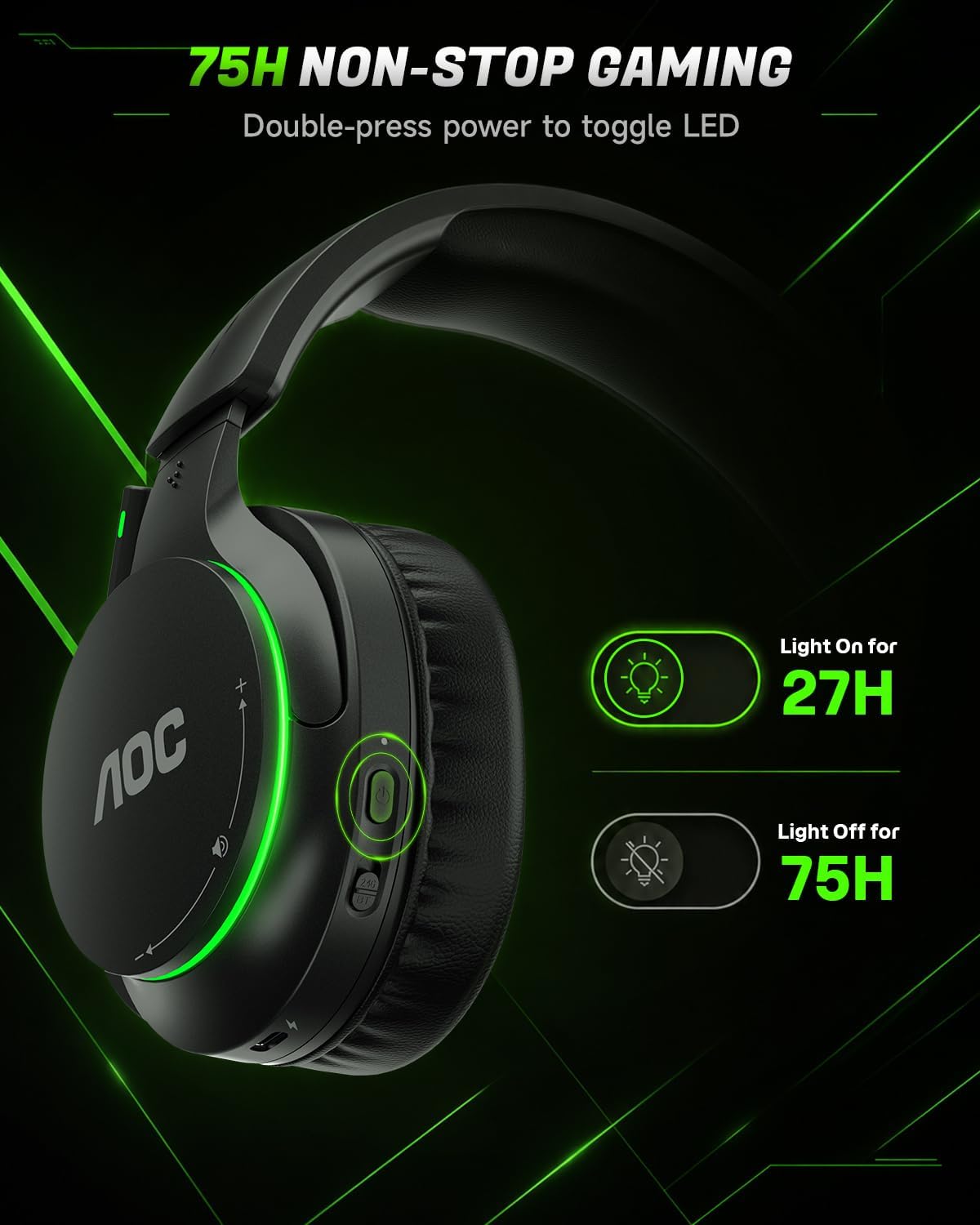 Detalle 2 de AOC Wireless Gaming Headset for Xbox Series X|S & Xbox One