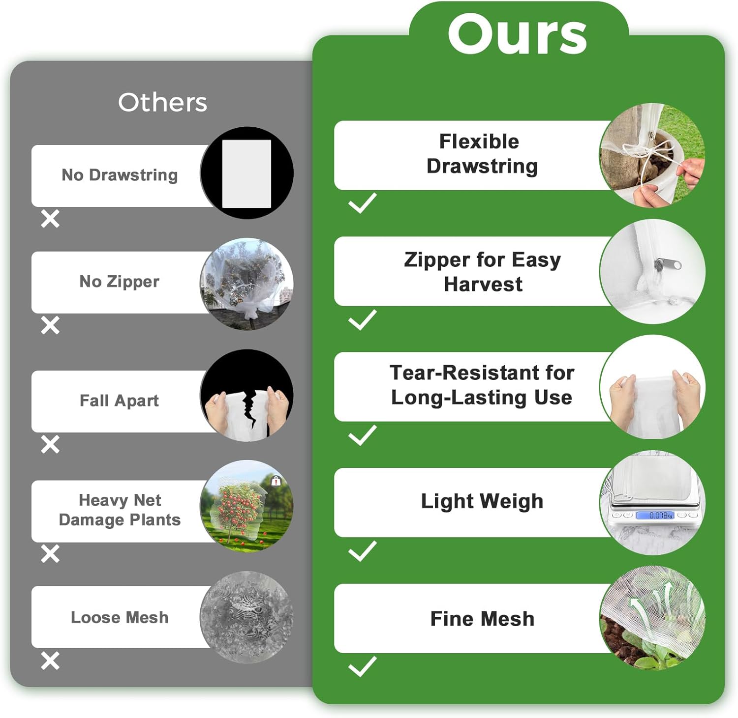 Thumbnail 4 de Fruit Trees netting bird protection 183x215cm (6x7ft) fruit protection bags