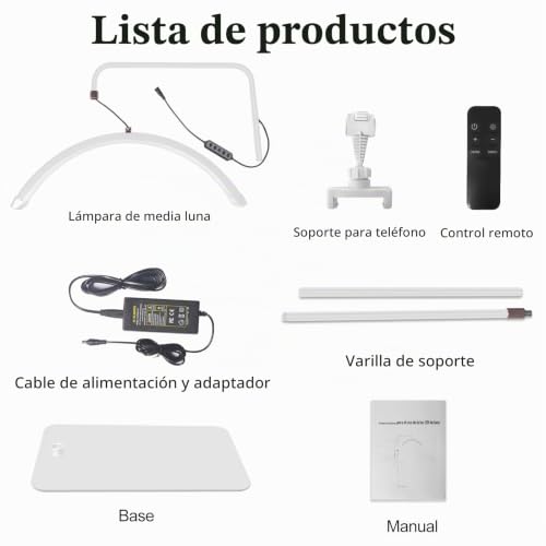 Thumbnail 7 de CGBE 23 Pulgadas Lámpara Extensiones Pestañas de Pie Media Luna - Blanco