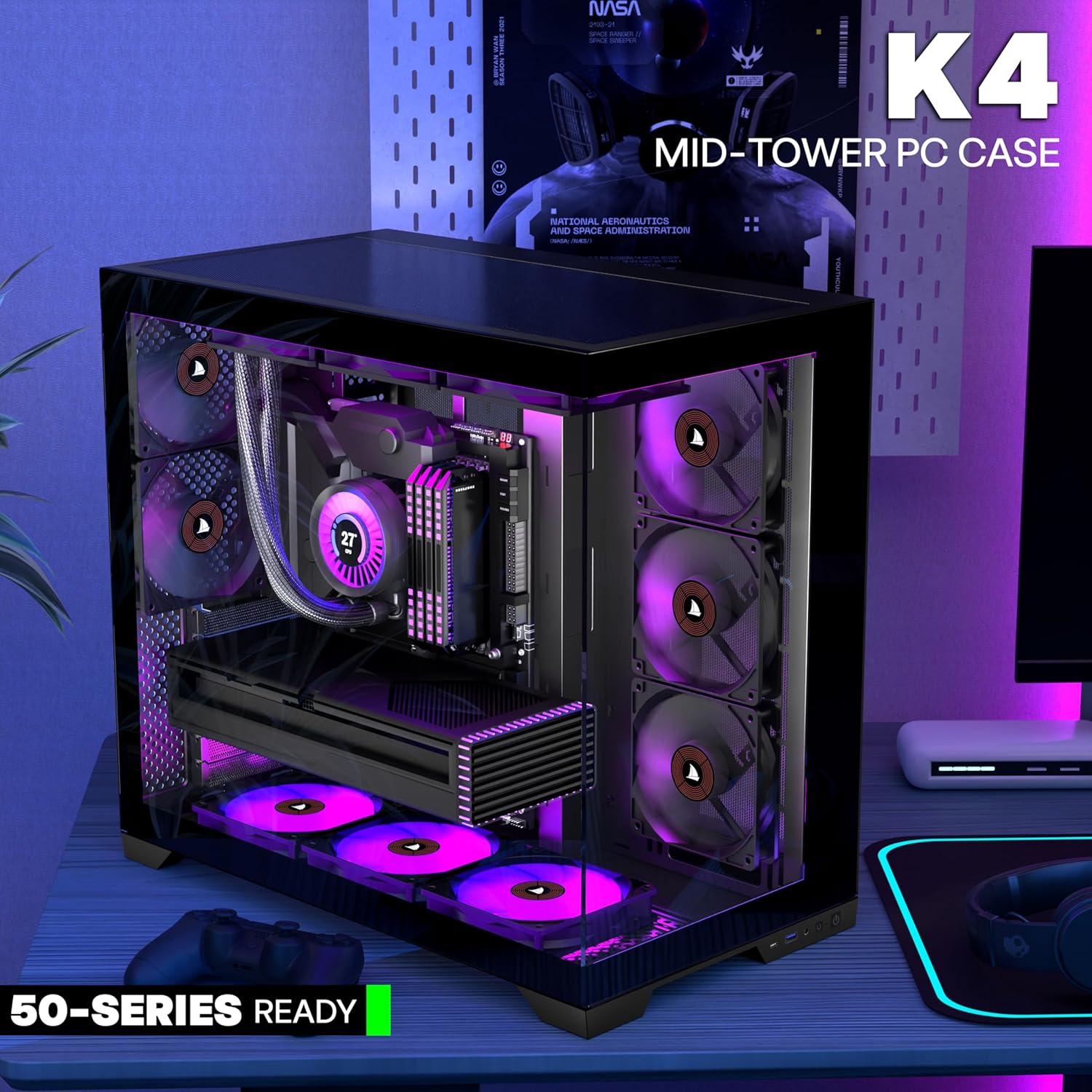 Thumbnail 2 de PCZZOI ATX Case 4 Fans