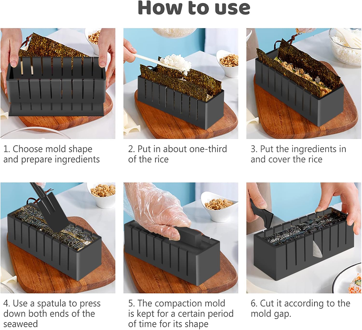 Thumbnail 5 de SKYSER Sushi Maker set 20 Artikel