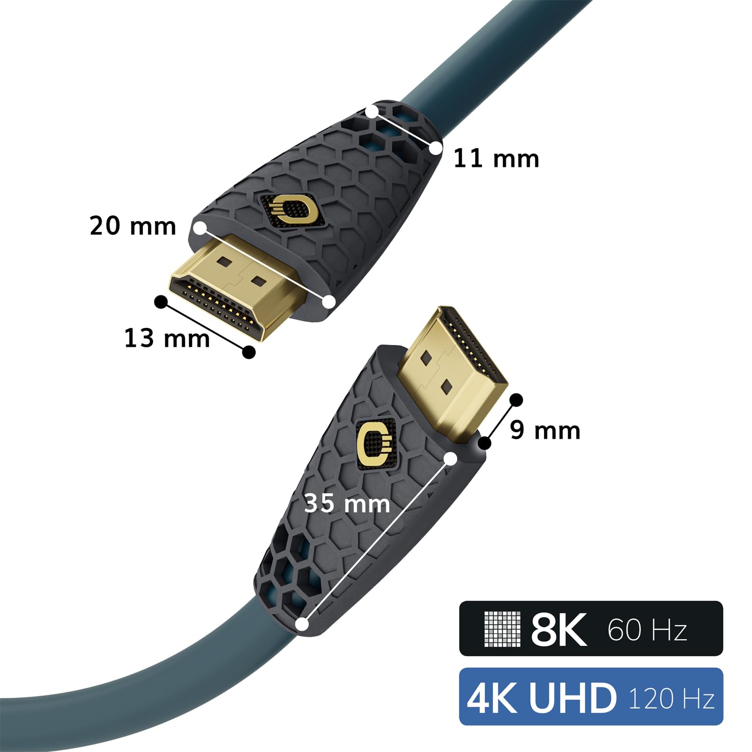 Detalle 2 de Oehlbach Flex Evolution kabel HDMI 2.1, 3 m, 8K/4K, 48 Gbit/s