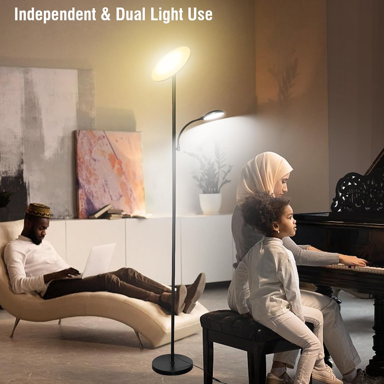 Detalle 1 de marctronic LED Stehlampe 42W dimmbar – 175 cm Höhe