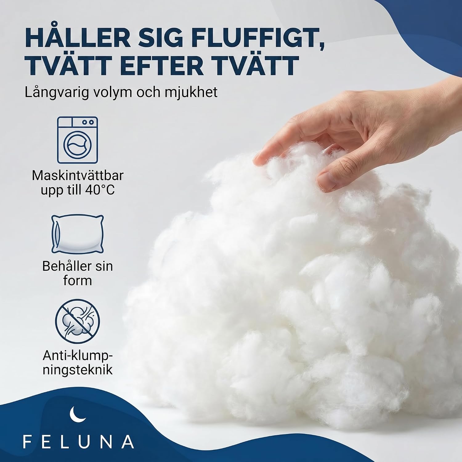 Detalle 1 de Feluna Smart Fill Deluxe 42856446356185 – polyesterfyllning, 0,5 kg