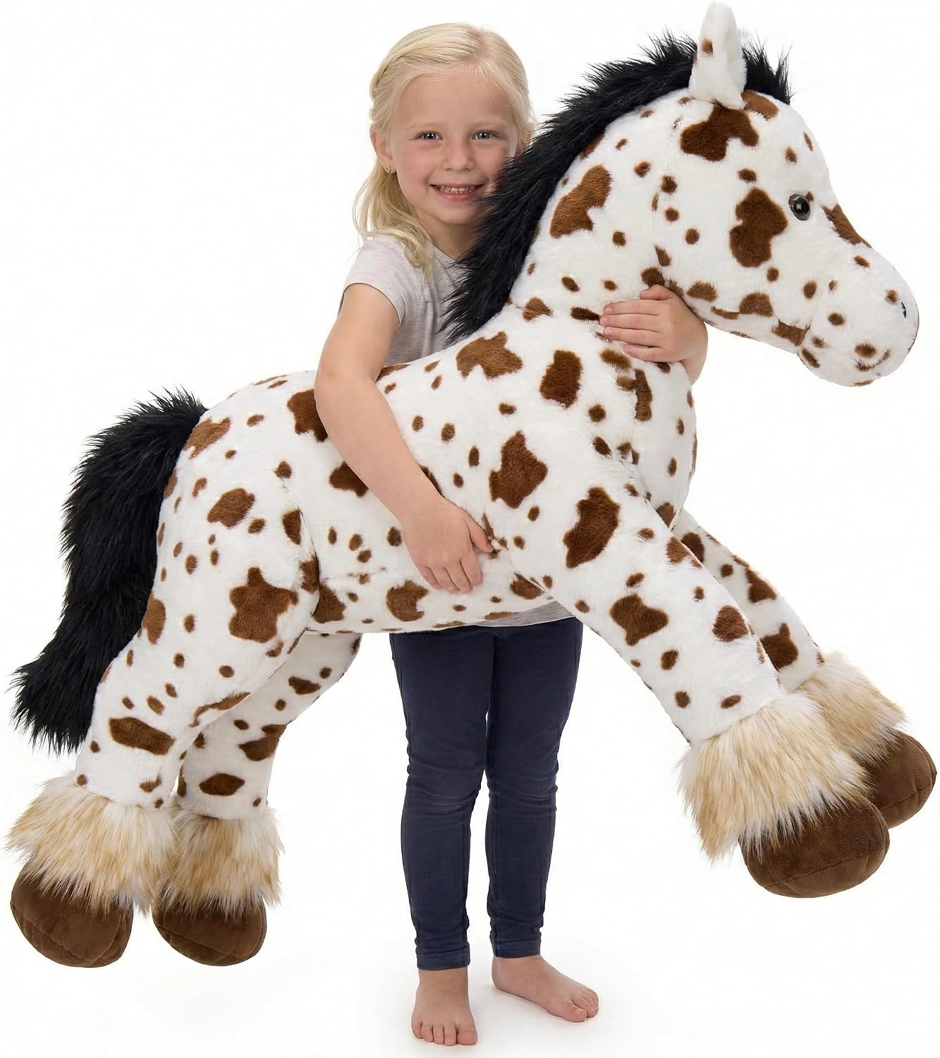 MaoGoLan 47" Giant Appaloosa Horse Plush Pillow — The Big Cuddle Buddy for Kids and Decor