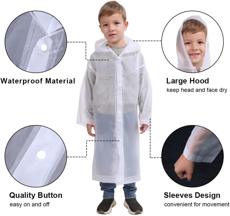 Detalle 1 de Vicloon rain poncho waterproof kinderregenponcho met capuchon, herbruikbaar