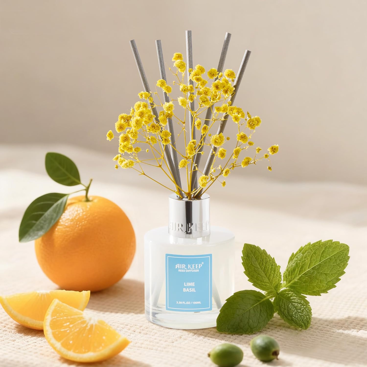 Thumbnail 2 de Airkeep Lime Basil Raumduft 100 ml mit 8 Duftstäbchen – langanhaltende Frische & stilvolle Deko