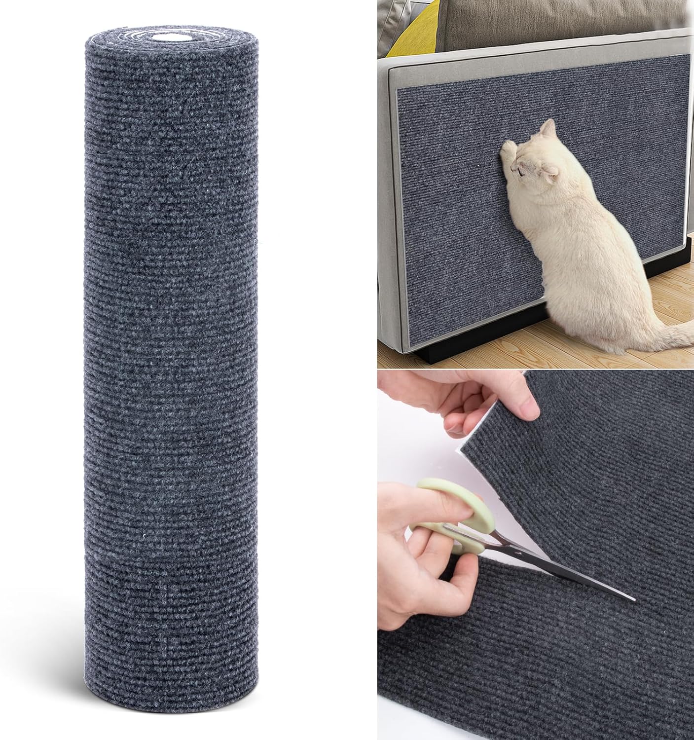 Thumbnail 5 de Tapis à gratter autocollant 40 x 200 cm pour chat (beige) – tour à gratter murale