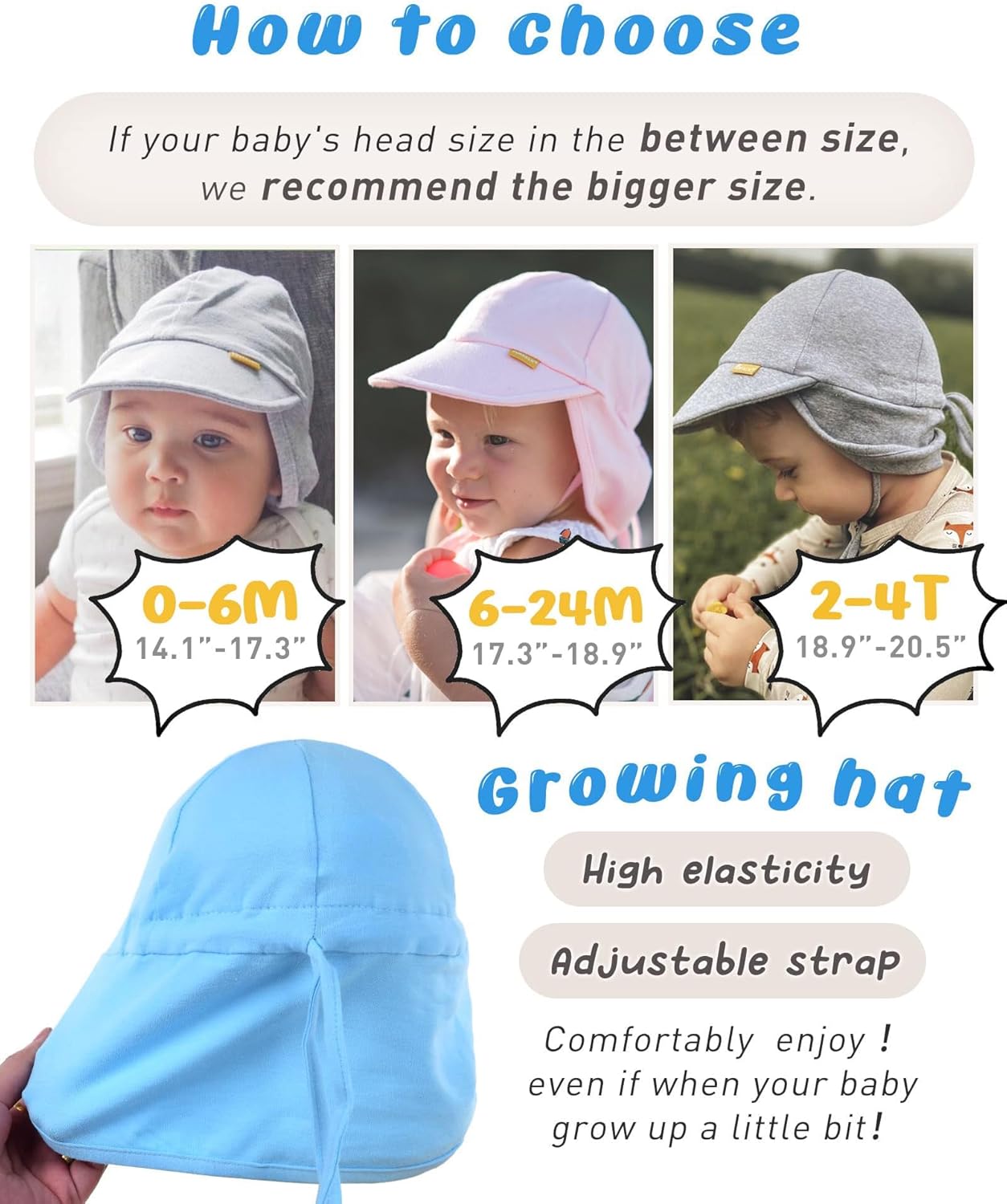 Thumbnail 2 de FURTALK Cotton Baby Toddler Sun Hat with UPF 50+ and Adjustable Chin Strap