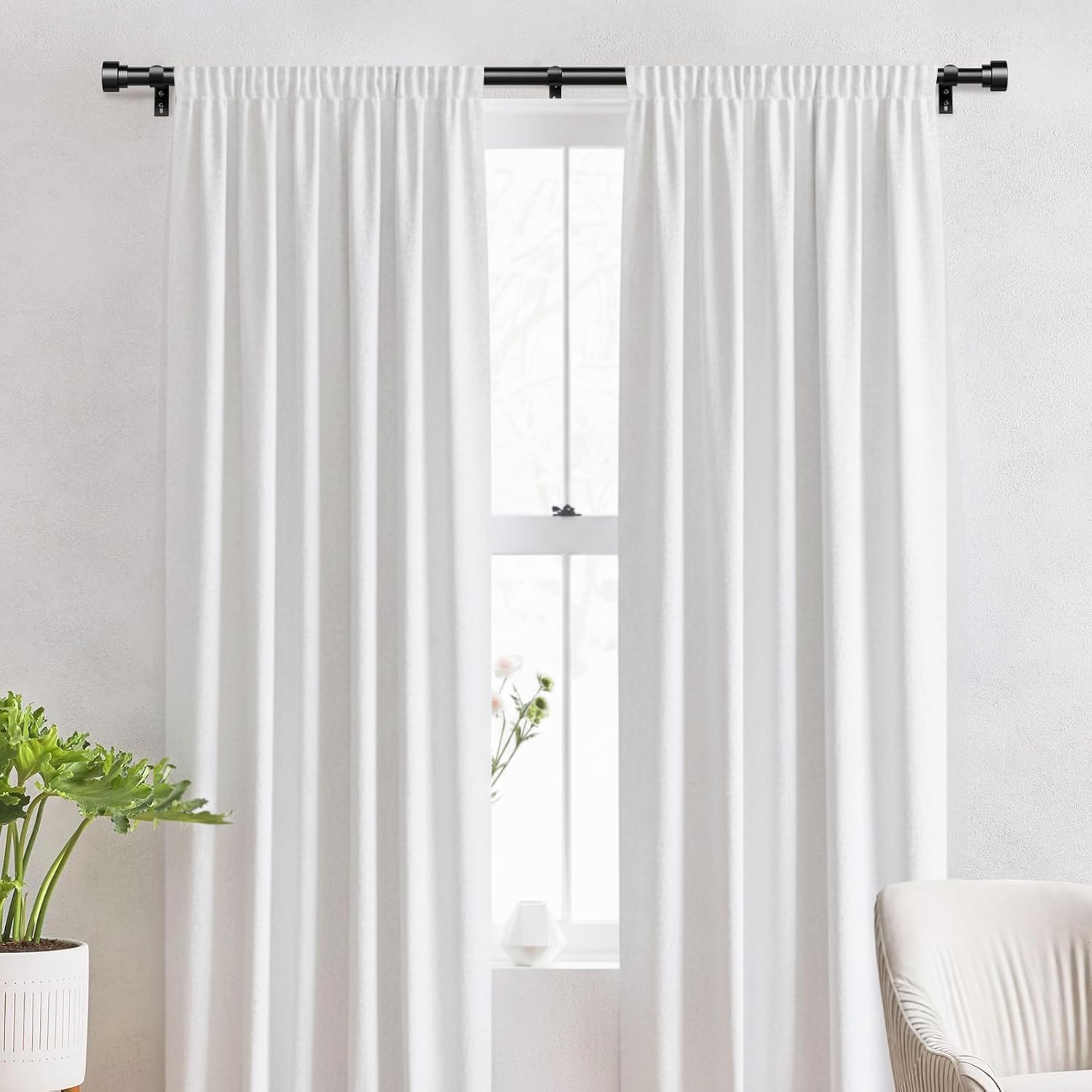Detalle 2 de IFELS Heavy Duty Curtain Rods 66-120" 🪟