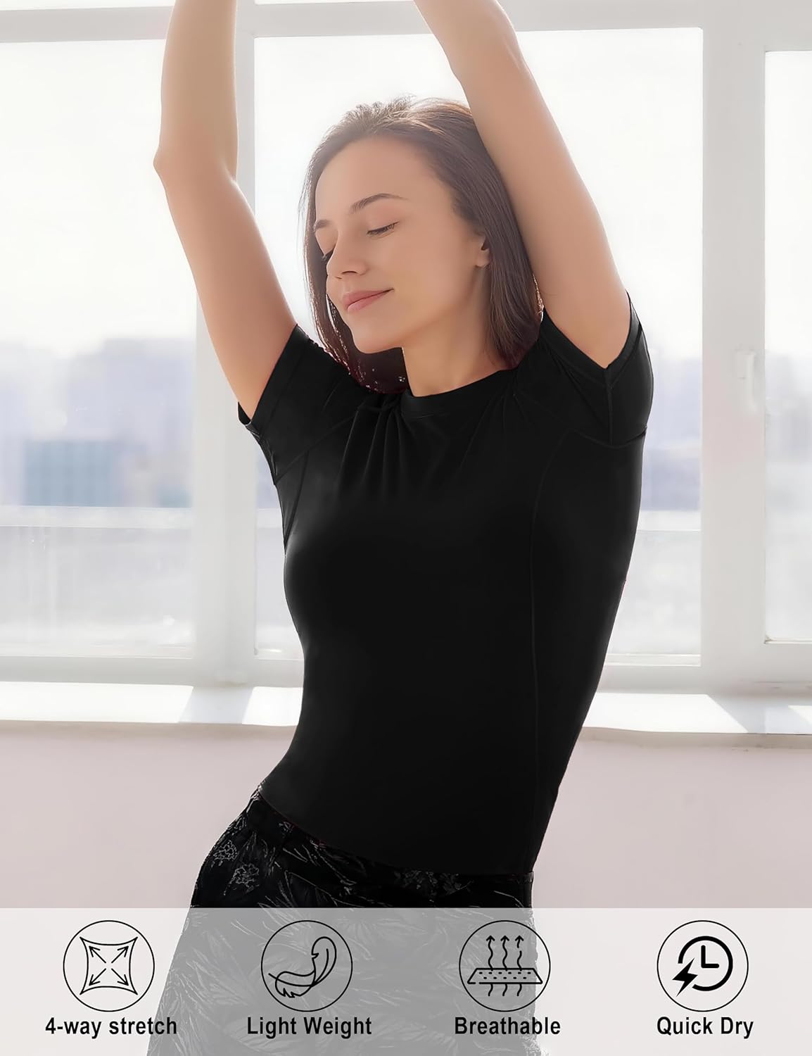 Thumbnail 4 de WISMBOX Women's Compression Base Layer Short Sleeve Top