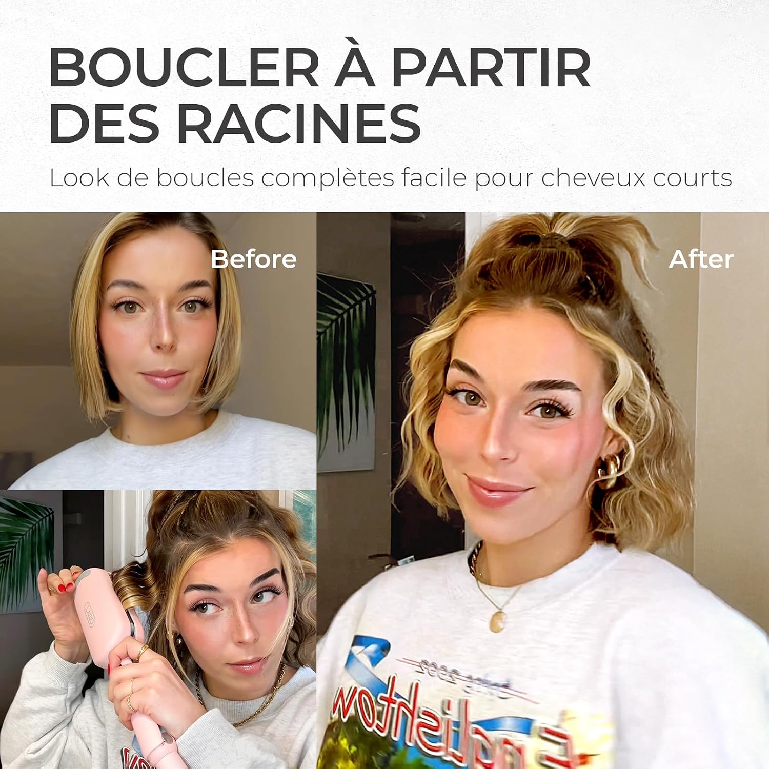 Detalle de TYMO ROVY Boucleur à Cheveux 32 mm – Ondulations Beach Waves faciles, pour tous types de cheveux