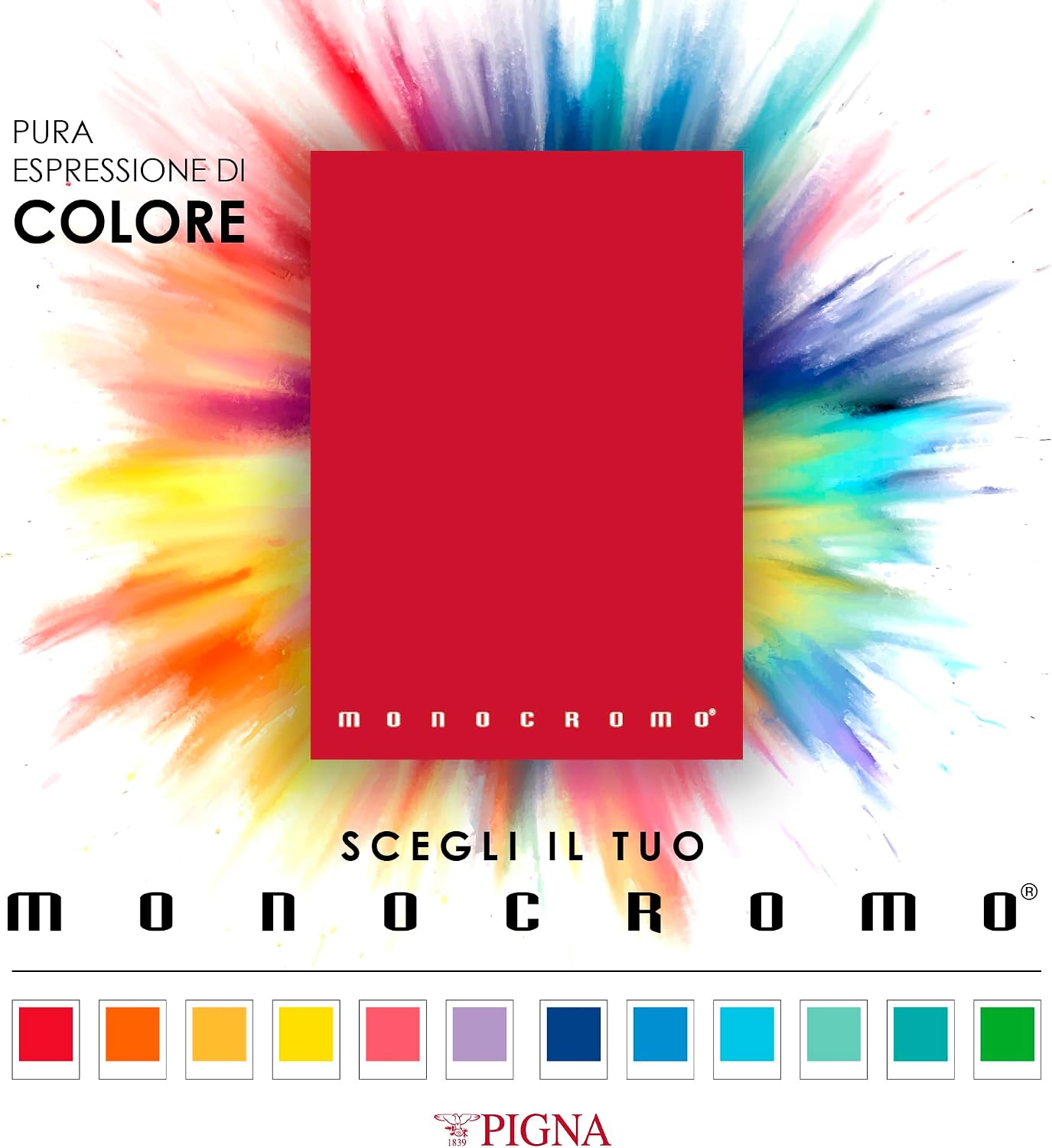Detalle de Pigna Confezione 10 Quaderno Maxi A4 MONOCROMO THE ORIGINAL, 80 pagine / 80 g/m²