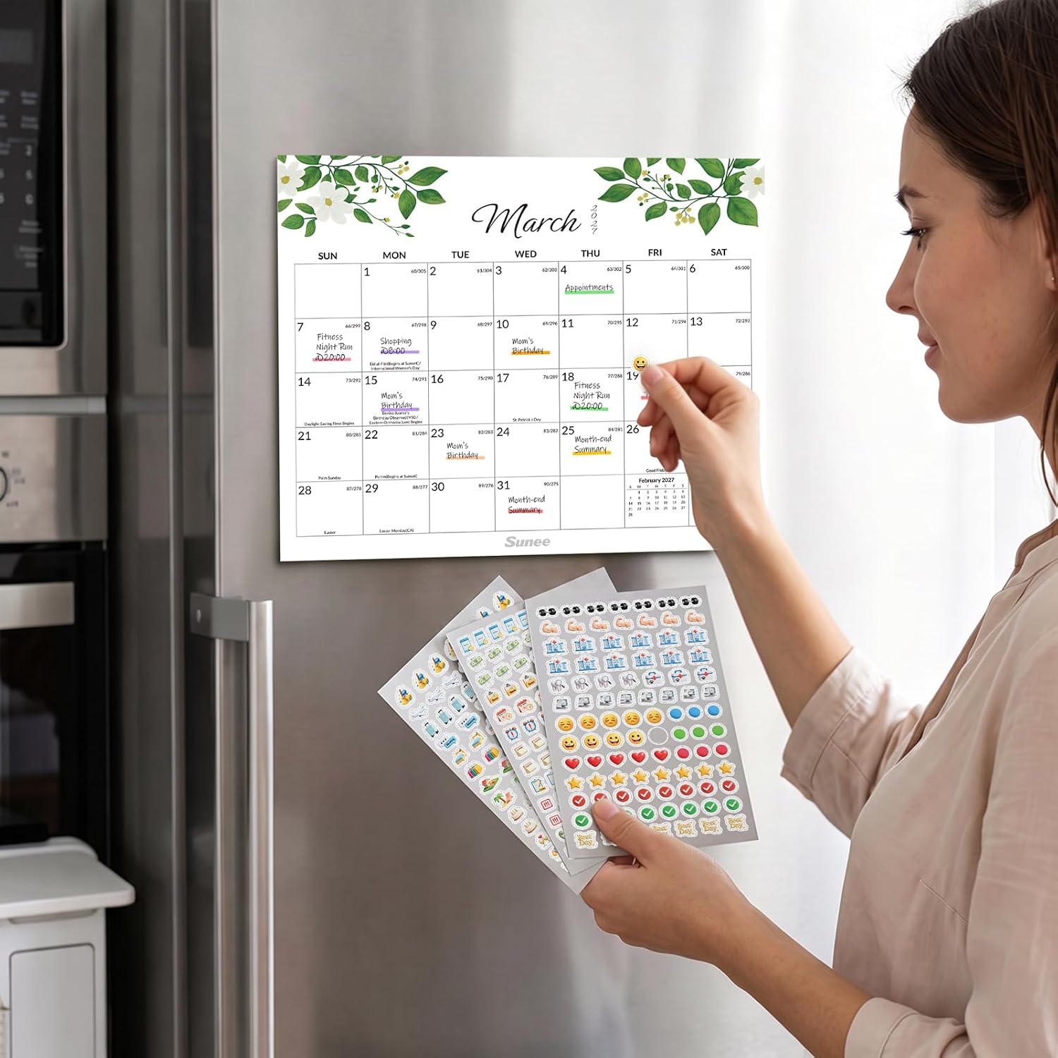 Thumbnail 6 de SUNEE 2026–2027 Fridge Calendar, 18-Month Magnetic Monthly Planner