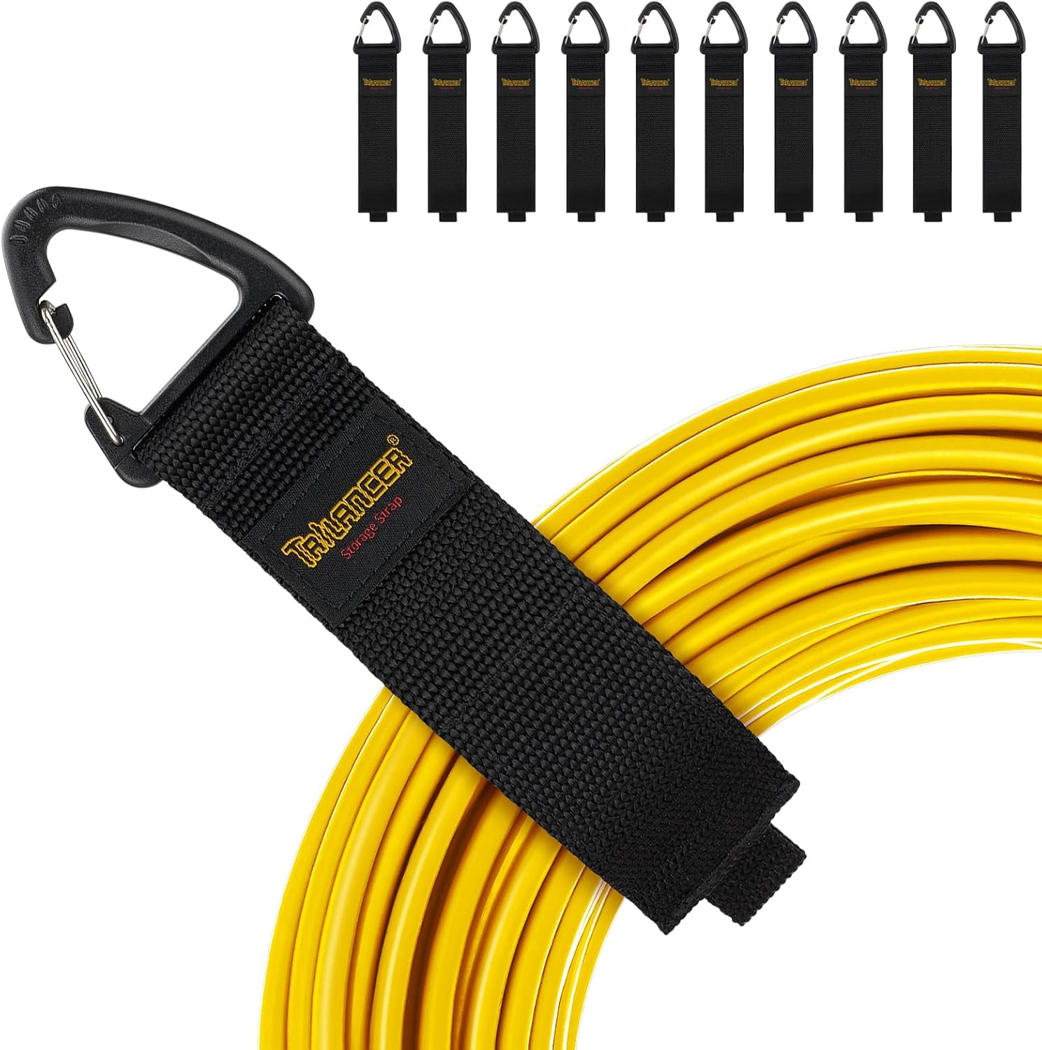 Detalle de Verlängerungskabel-Organizer & Aufhänger (10er Pack) – Flexible Klettbänder mit Dreieckschnalle