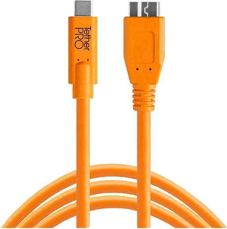 Detalle de Tether Tools TetherPro USB-C-auf-USB-3.0-USB Orange – Kabel 4,6 m