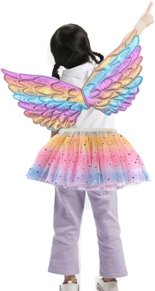 Thumbnail 5 de ZJstyle Kids Fairy Princess Costume Set: Wings, Tutu Skirt, Wand and Headband for 3–8 Years
