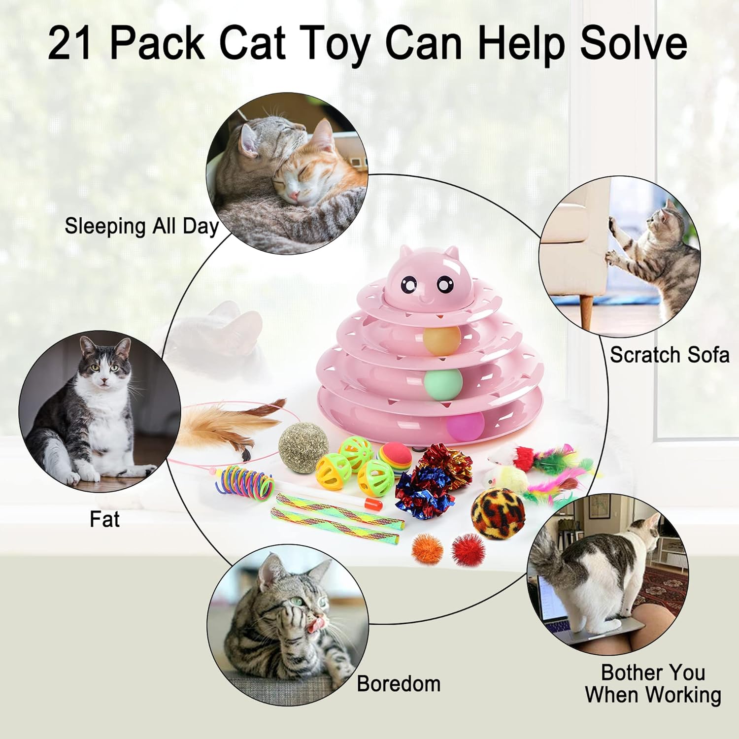 Thumbnail 4 de Suhaco 21 Pack Cat Toys interactive set 🐱