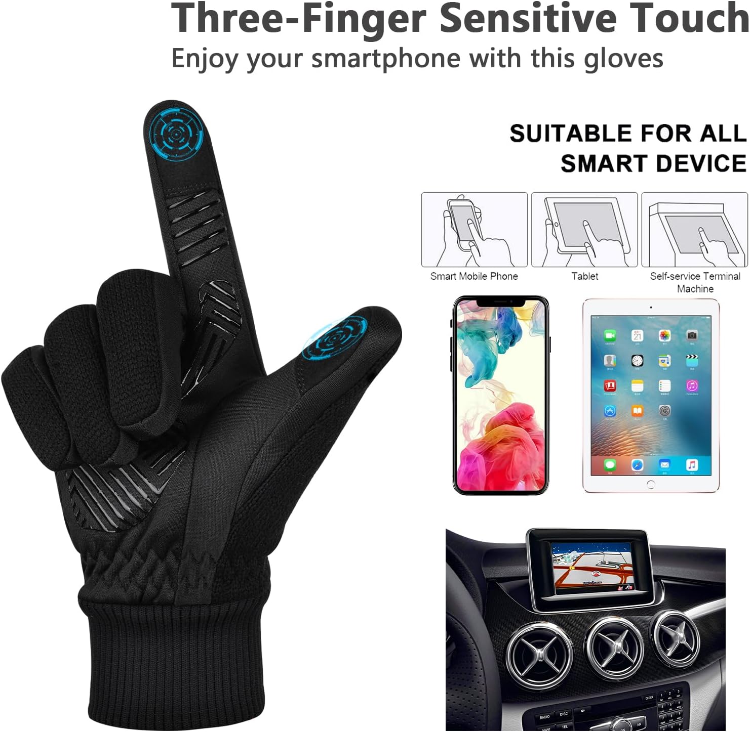 Detalle 2 de 3M Thinsulate Winter Gloves –10°F touchscreen cycling gloves